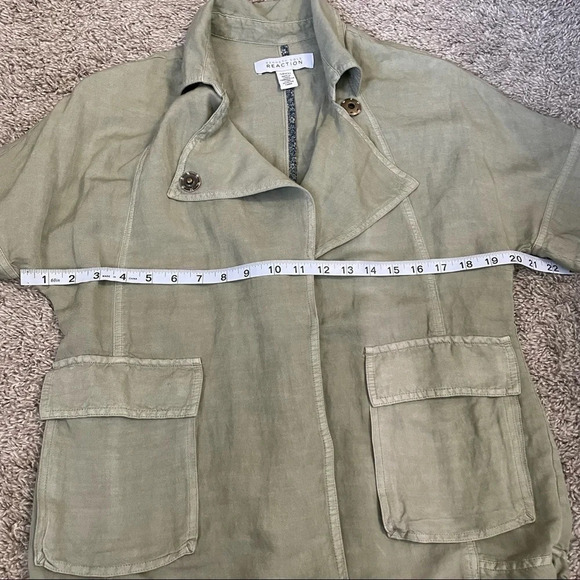 Kenneth Cole  Reaction Linen Blend Double Breasted Jacket Blazer Sz S - Picture 7 of 12